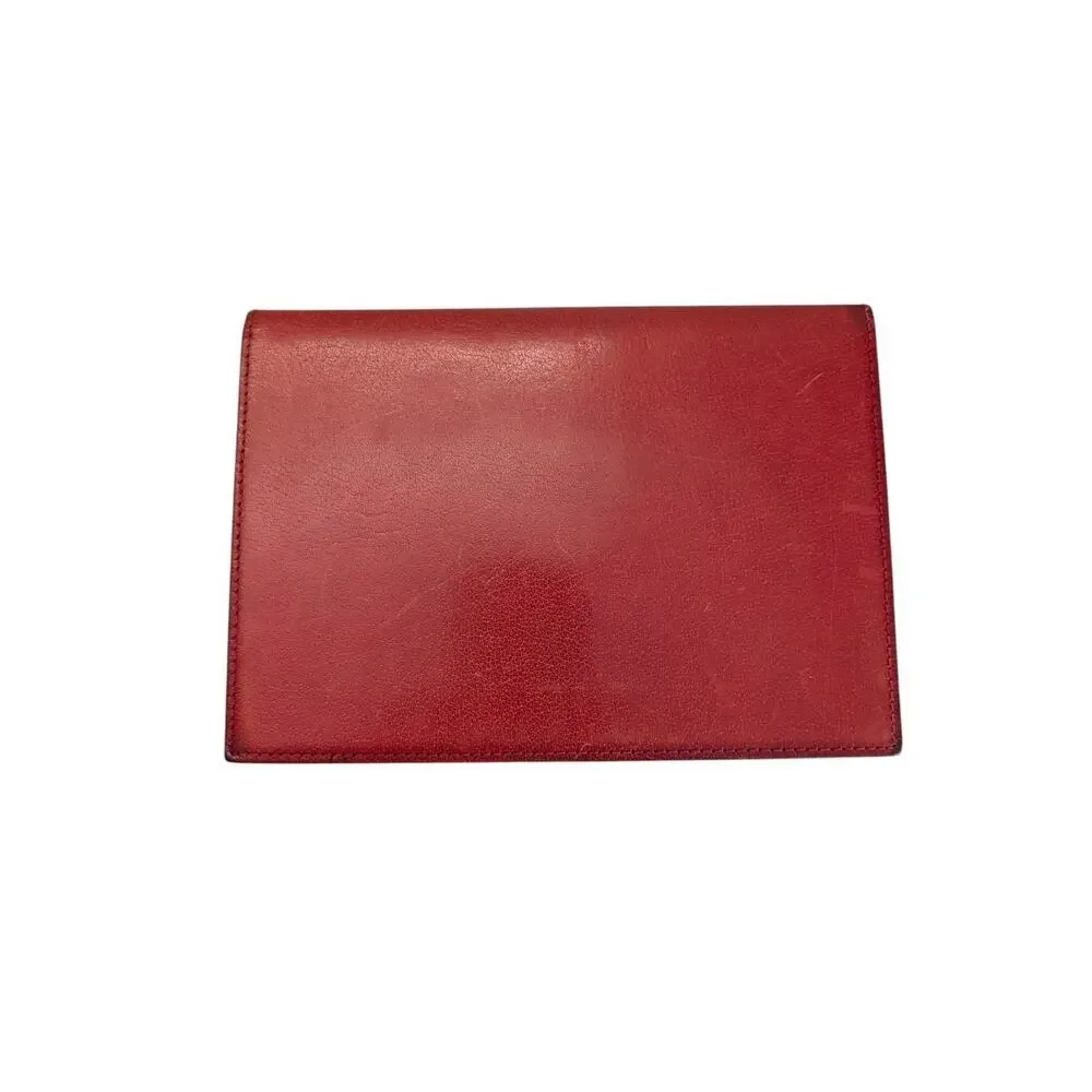 AMI Red Leather Envelope Photo Small Document Holder 6.75
